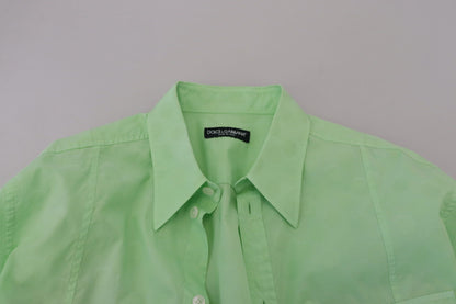 Camisa informal de botones de corte entallado verde menta