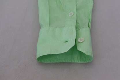 Camisa informal de botones de corte entallado verde menta