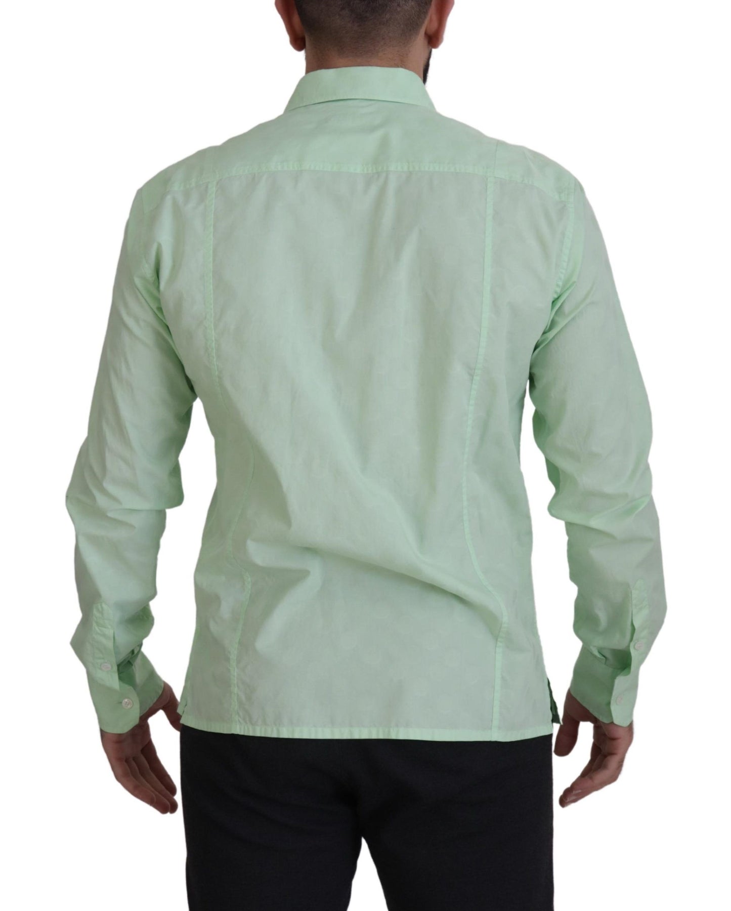 Camisa informal de botones de corte entallado verde menta