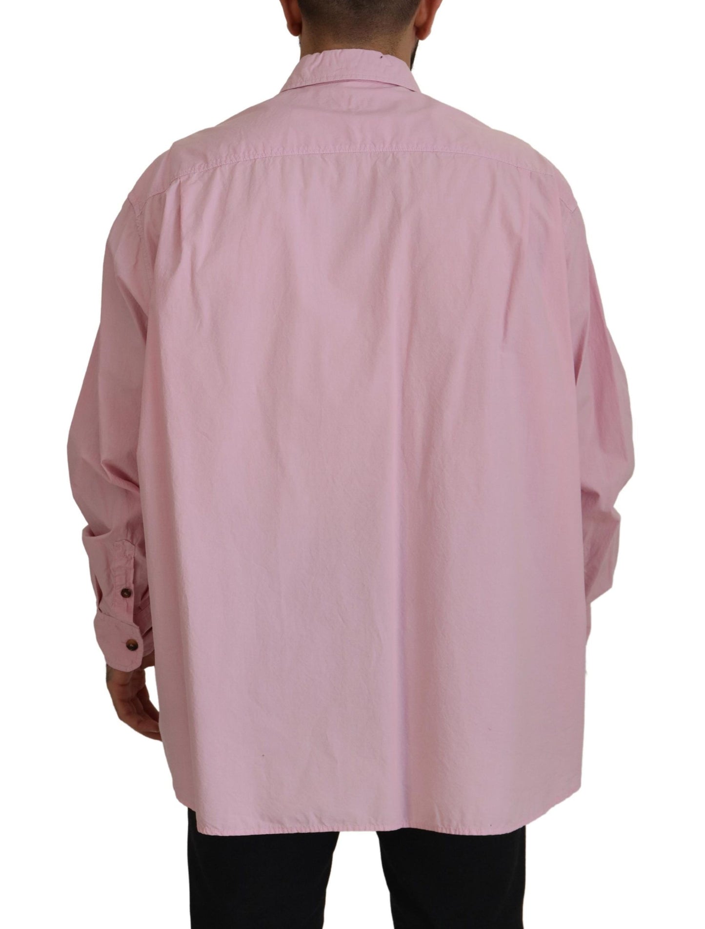 Camisa elegante informal de algodón rosa