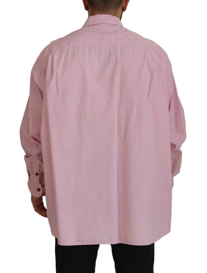 Camisa elegante informal de algodón rosa