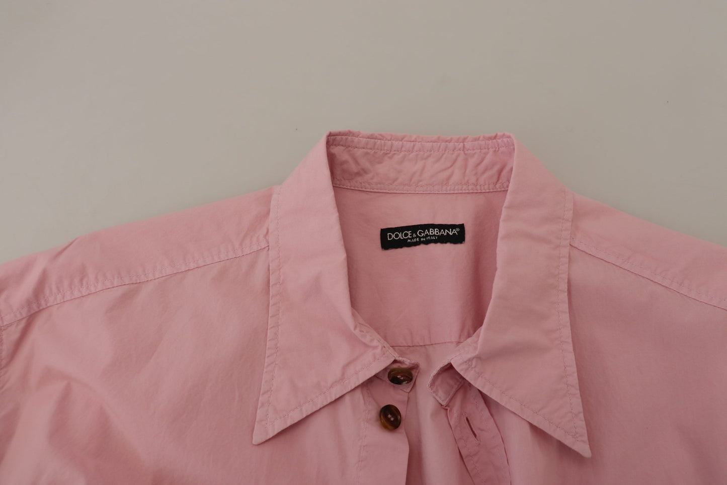 Camisa elegante informal de algodón rosa