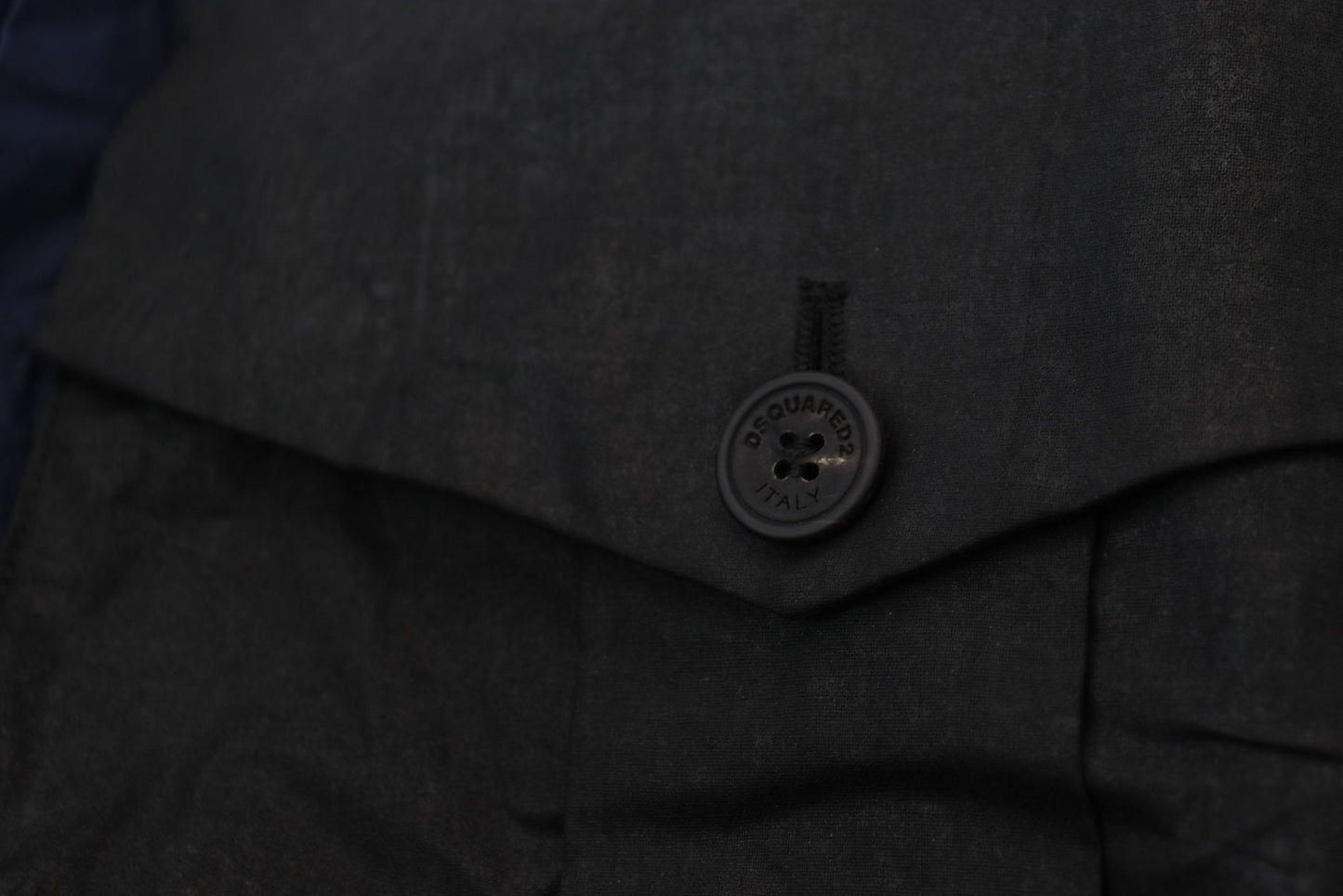 Camisa de algodón azul oscuro esbelta
