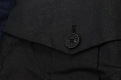Camisa de algodón azul oscuro esbelta