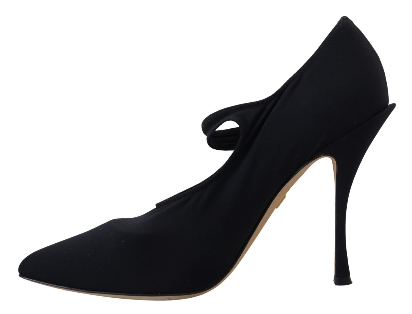 Elegantes zapatos negros Mary Jane tipo calcetín con cristales