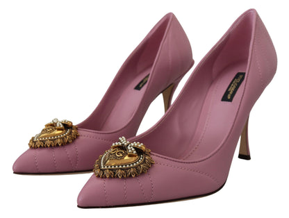 Tacones de cuero Devotion en color rosa