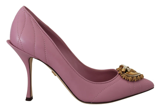 Tacones de cuero Devotion en color rosa