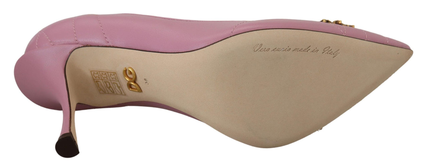 Tacones de cuero Devotion en color rosa