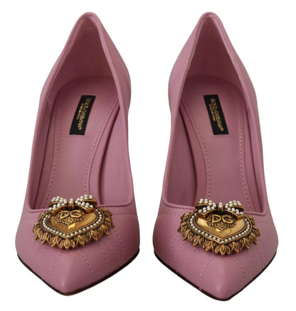 Tacones de cuero Devotion en color rosa