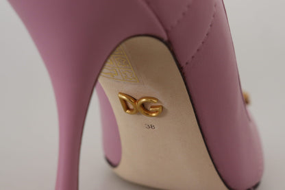 Tacones de cuero Devotion en color rosa