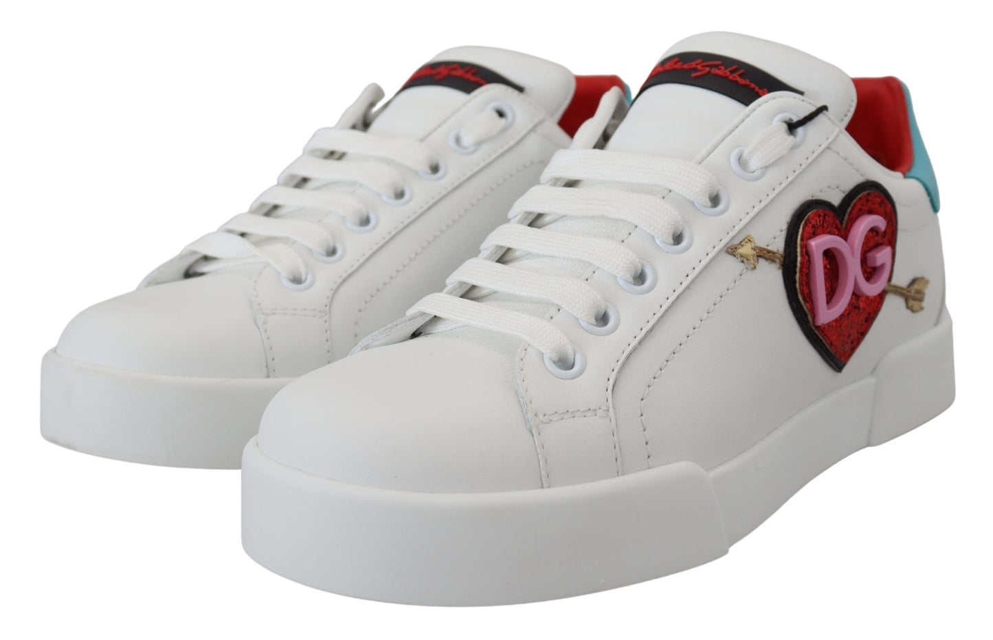 Elegantes zapatillas blancas de piel Portofino
