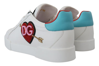 Elegantes zapatillas blancas de piel Portofino