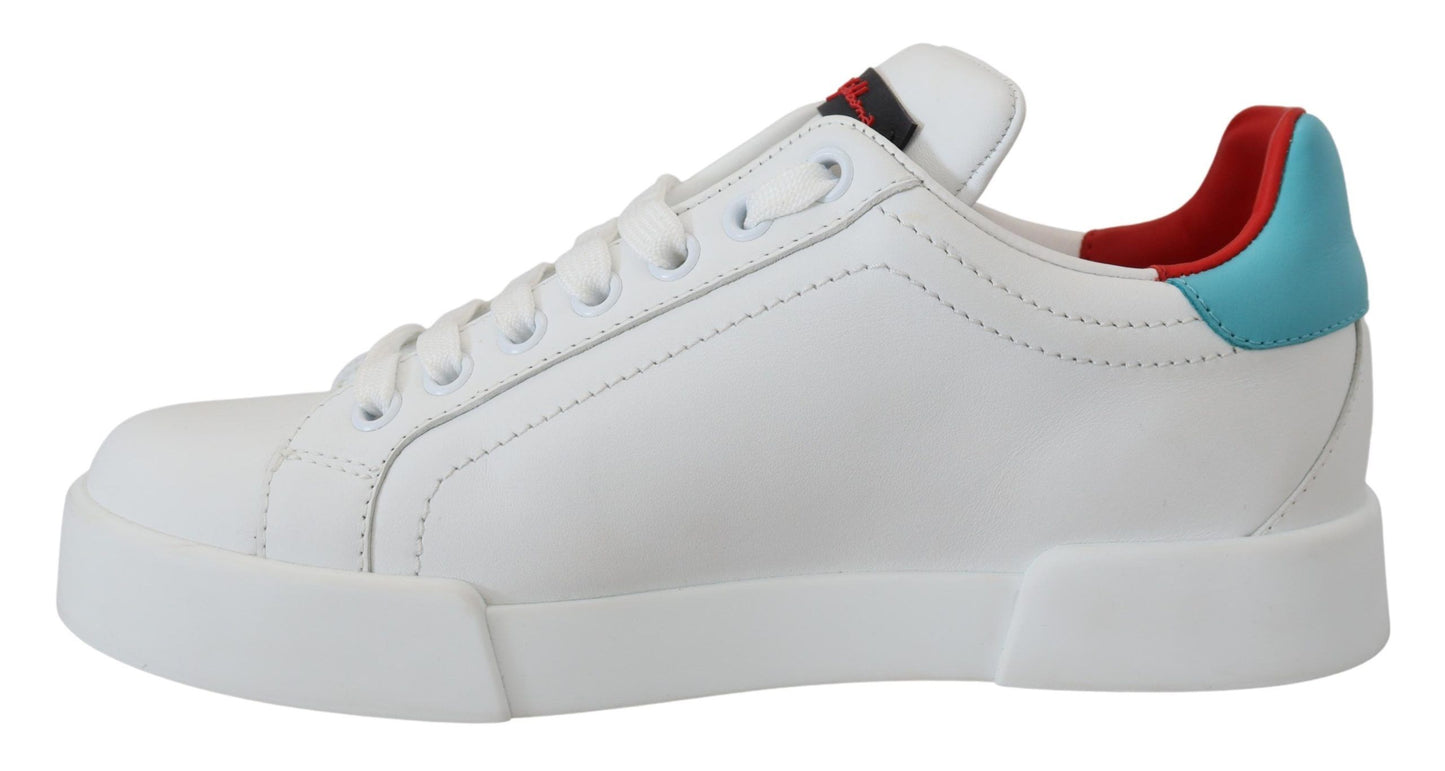 Elegantes zapatillas blancas de piel Portofino