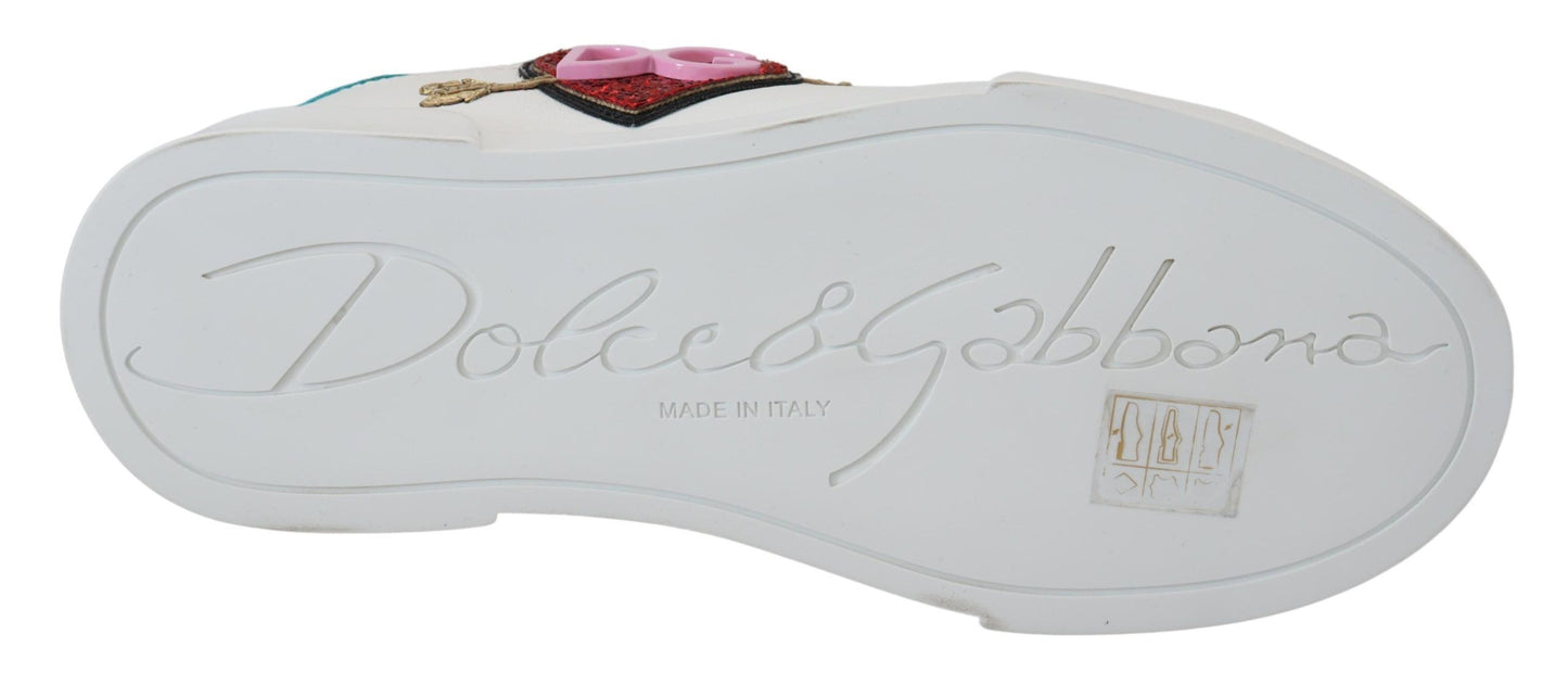 Elegantes zapatillas blancas de piel Portofino