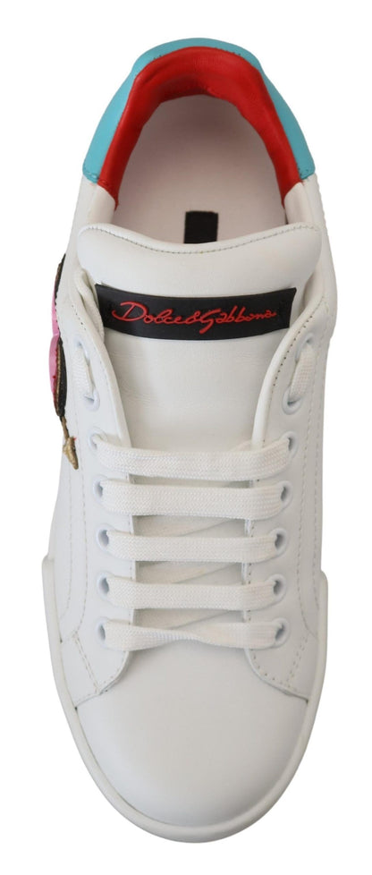 Elegantes zapatillas blancas de piel Portofino