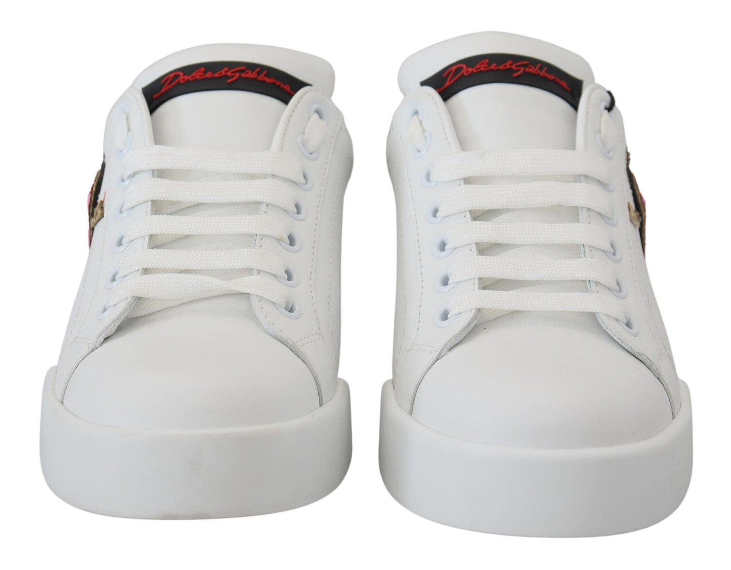 Elegantes zapatillas blancas de piel Portofino