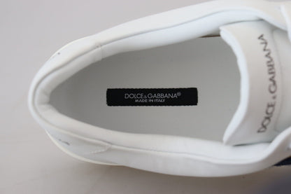 Elegantes zapatillas blancas de piel para hombre
