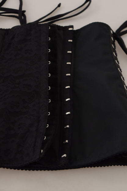 Black Corset Belt Stretch Waist Strap Top