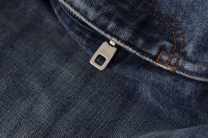 Vaqueros ajustados de diseño con cintura alta en azul