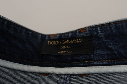 Vaqueros ajustados de diseño con cintura alta en azul