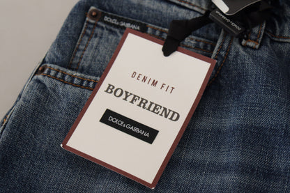Vaqueros de mezclilla de cintura media con corte boyfriend chic