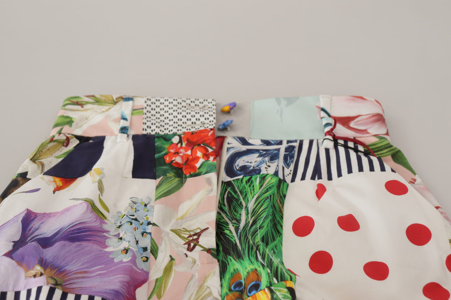 Pantalones cortos de diseño de cintura alta con patchwork