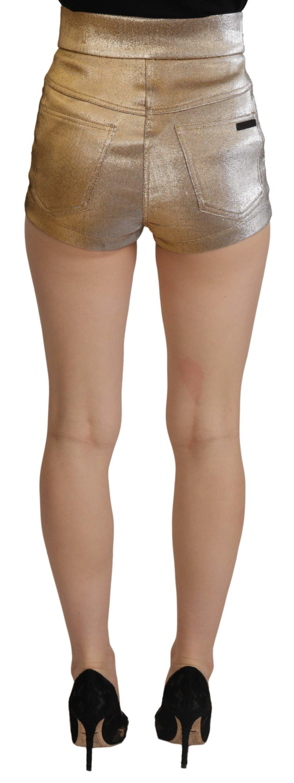 Pantalones cortos de cintura alta dorados