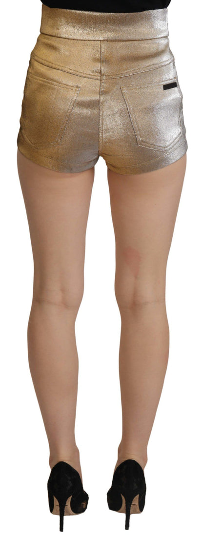 Pantalones cortos de cintura alta dorados