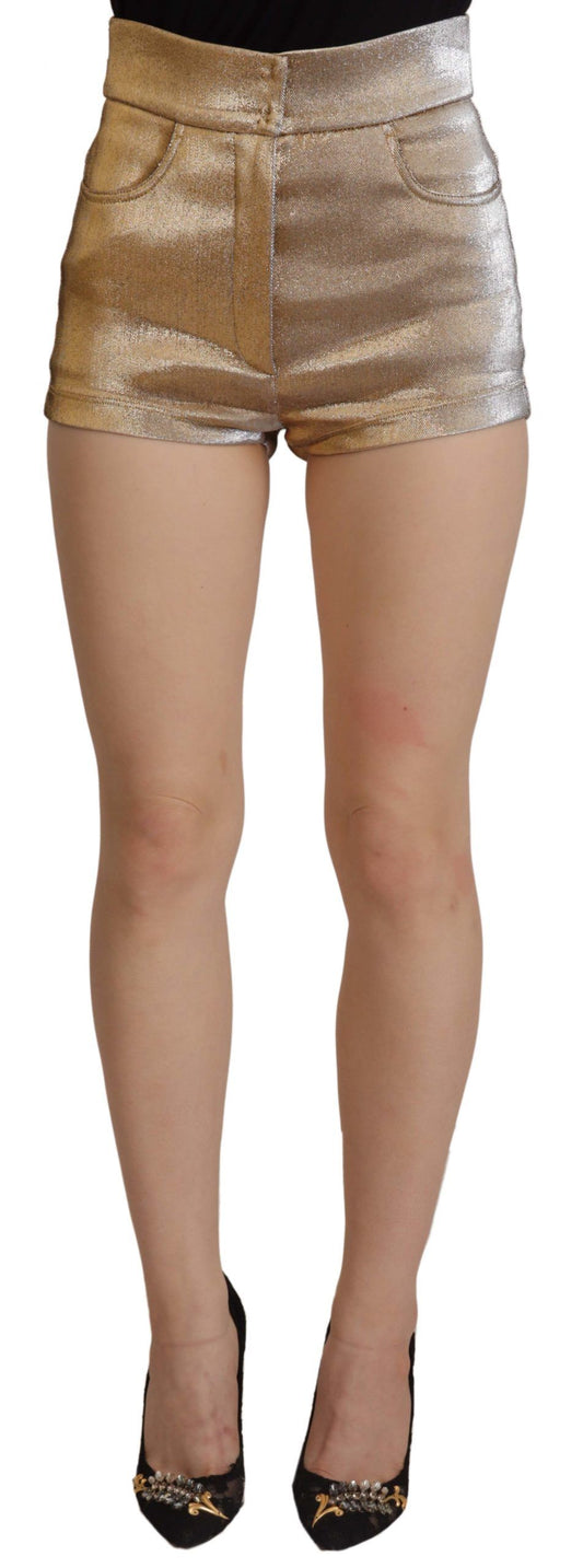 Pantalones cortos de cintura alta dorados