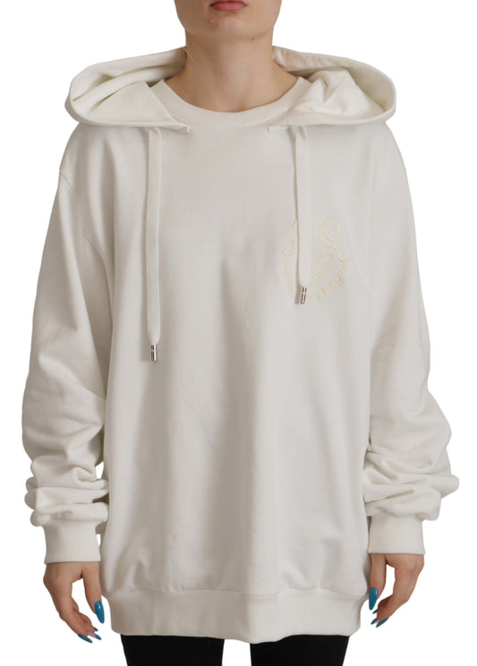 Suéter elegante con capucha blanca