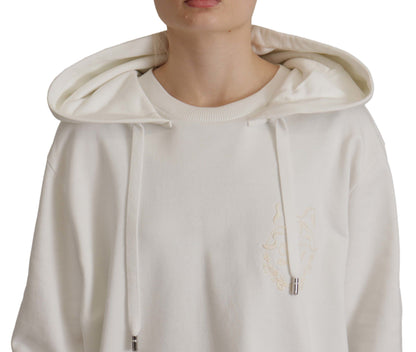Suéter elegante con capucha blanca