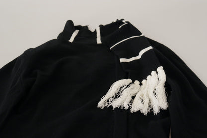 Elegante suéter de cuello alto de cachemira negra