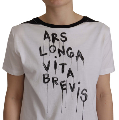 Elegante camiseta con eslogan y cuello redondo