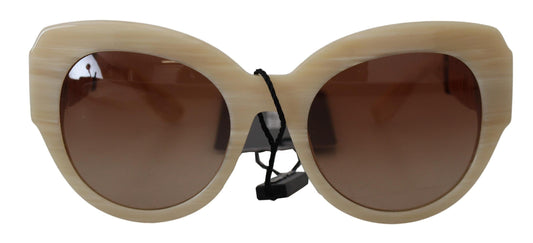 Gafas de sol de acetato beige chic para mujer