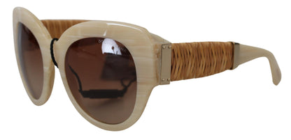 Gafas de sol de acetato beige chic para mujer