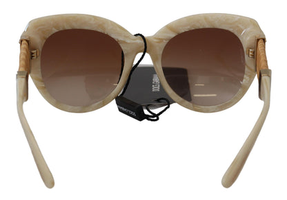 Gafas de sol de acetato beige chic para mujer