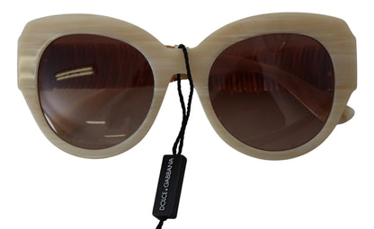 Gafas de sol de acetato beige chic para mujer