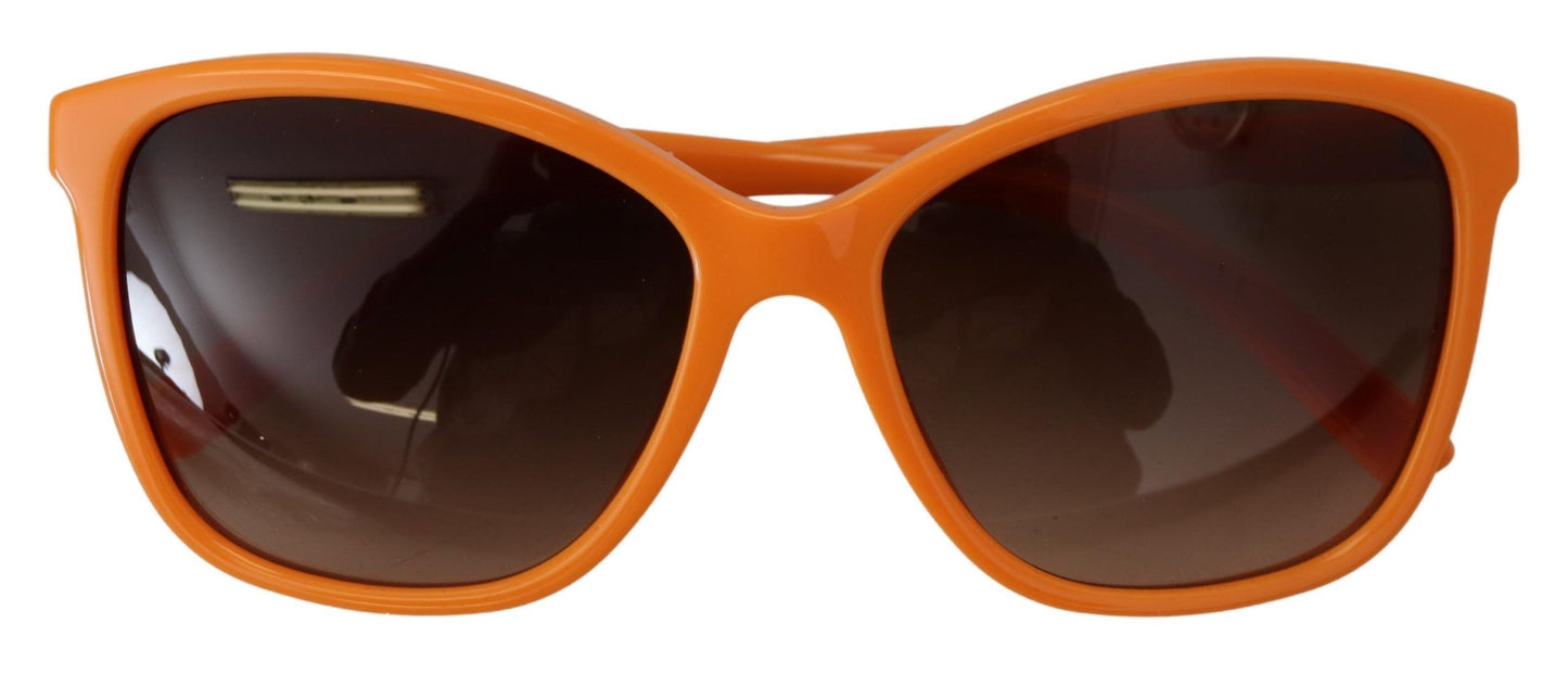 Gafas de sol redondas y elegantes de color naranja para mujer