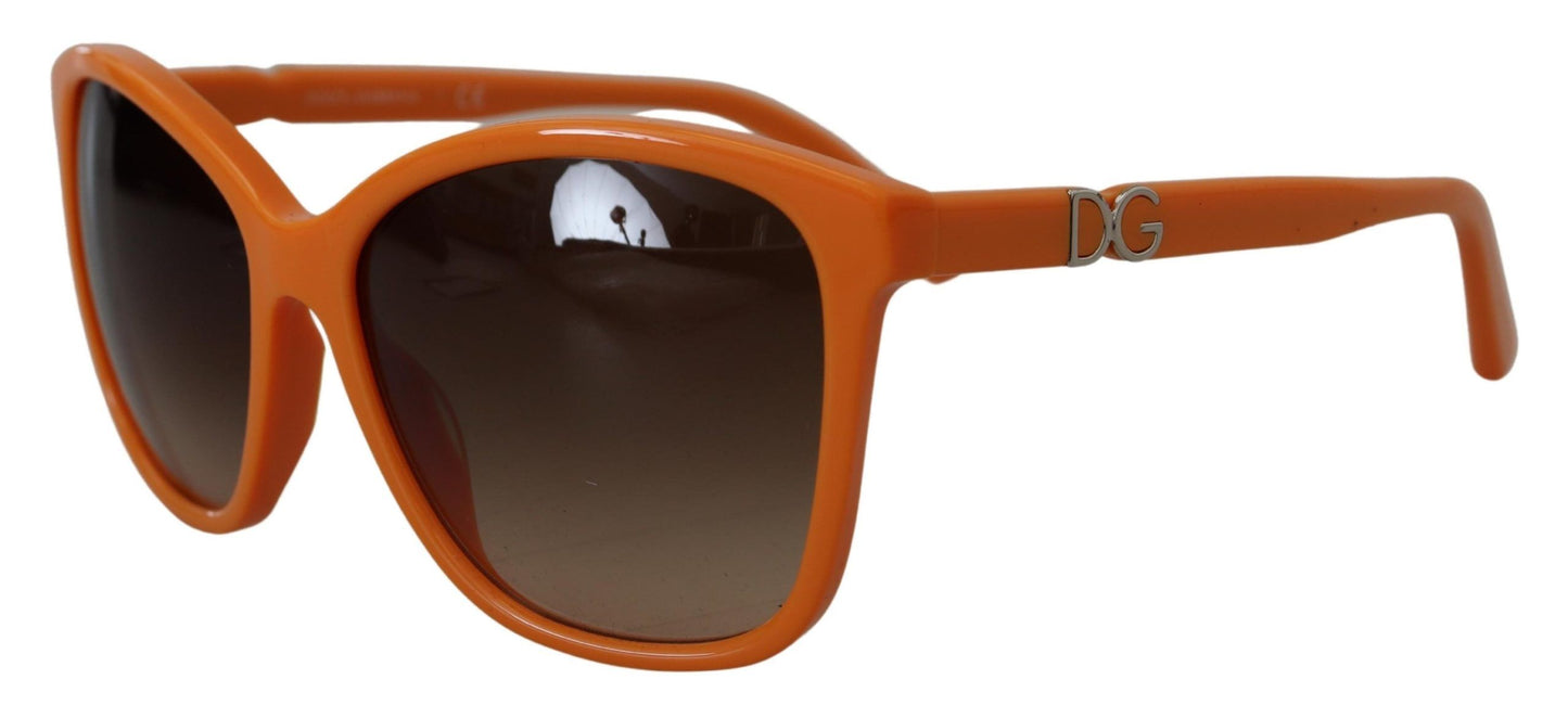 Gafas de sol redondas y elegantes de color naranja para mujer