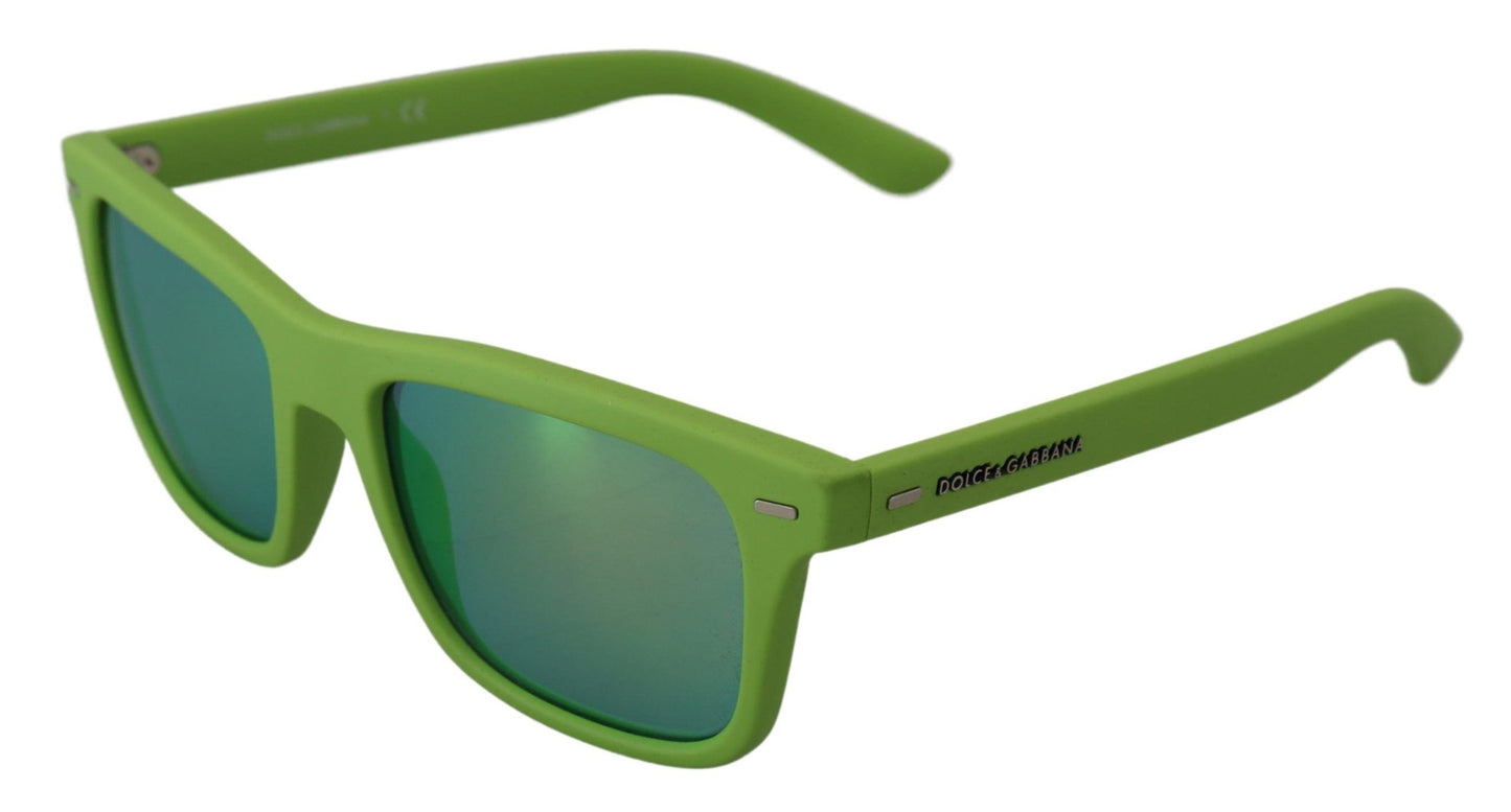 Gafas de sol chic de montura completa en verde ácido