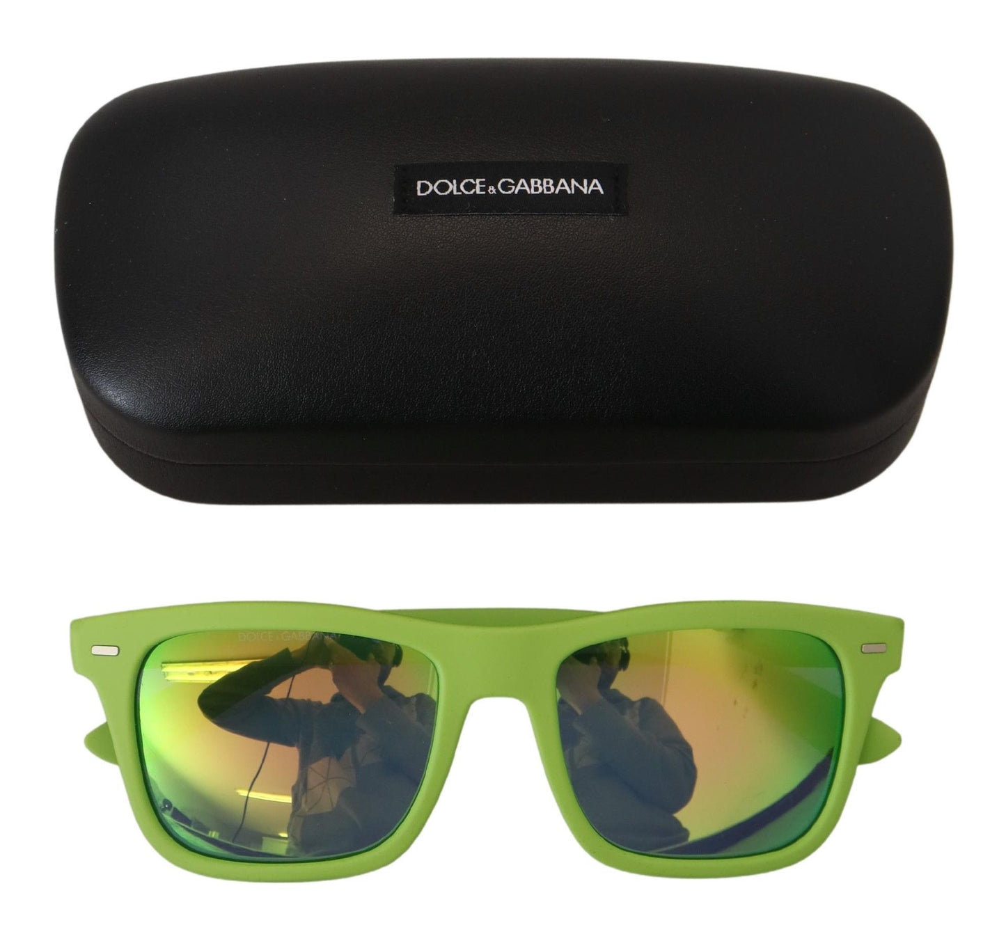 Gafas de sol chic de montura completa en verde ácido
