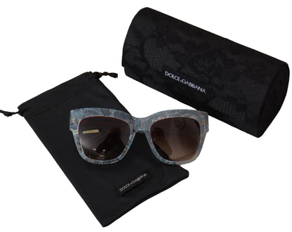 Elegantes gafas de sol con degradado y ribete de encaje