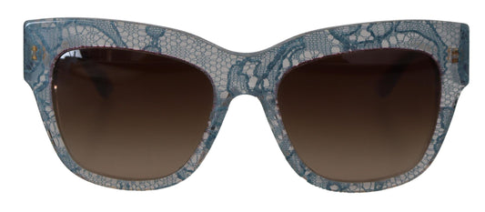 Elegantes gafas de sol con degradado y ribete de encaje