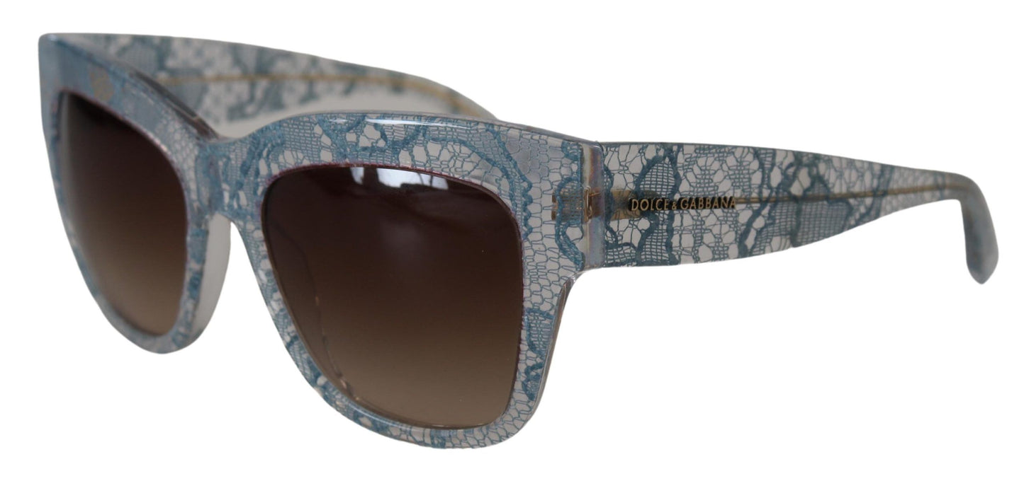 Elegantes gafas de sol con degradado y ribete de encaje