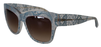 Elegantes gafas de sol con degradado y ribete de encaje