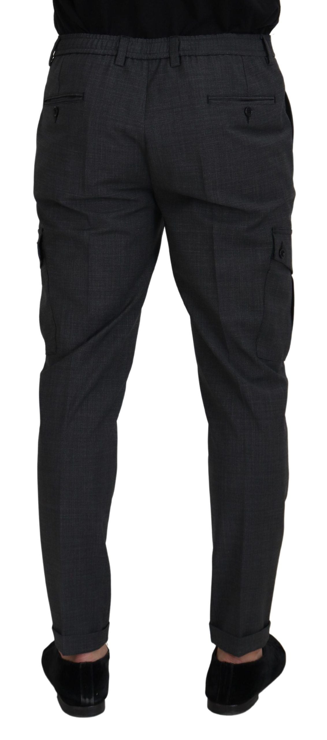 Pantalones cargo elegantes de corte entallado a cuadros