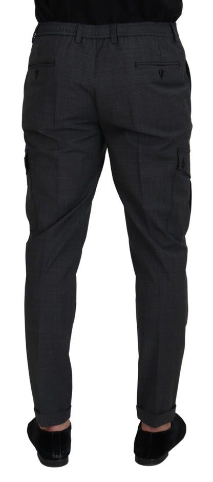 Pantalones cargo elegantes de corte entallado a cuadros