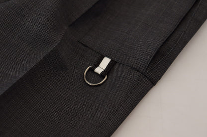 Pantalones cargo elegantes de corte entallado a cuadros