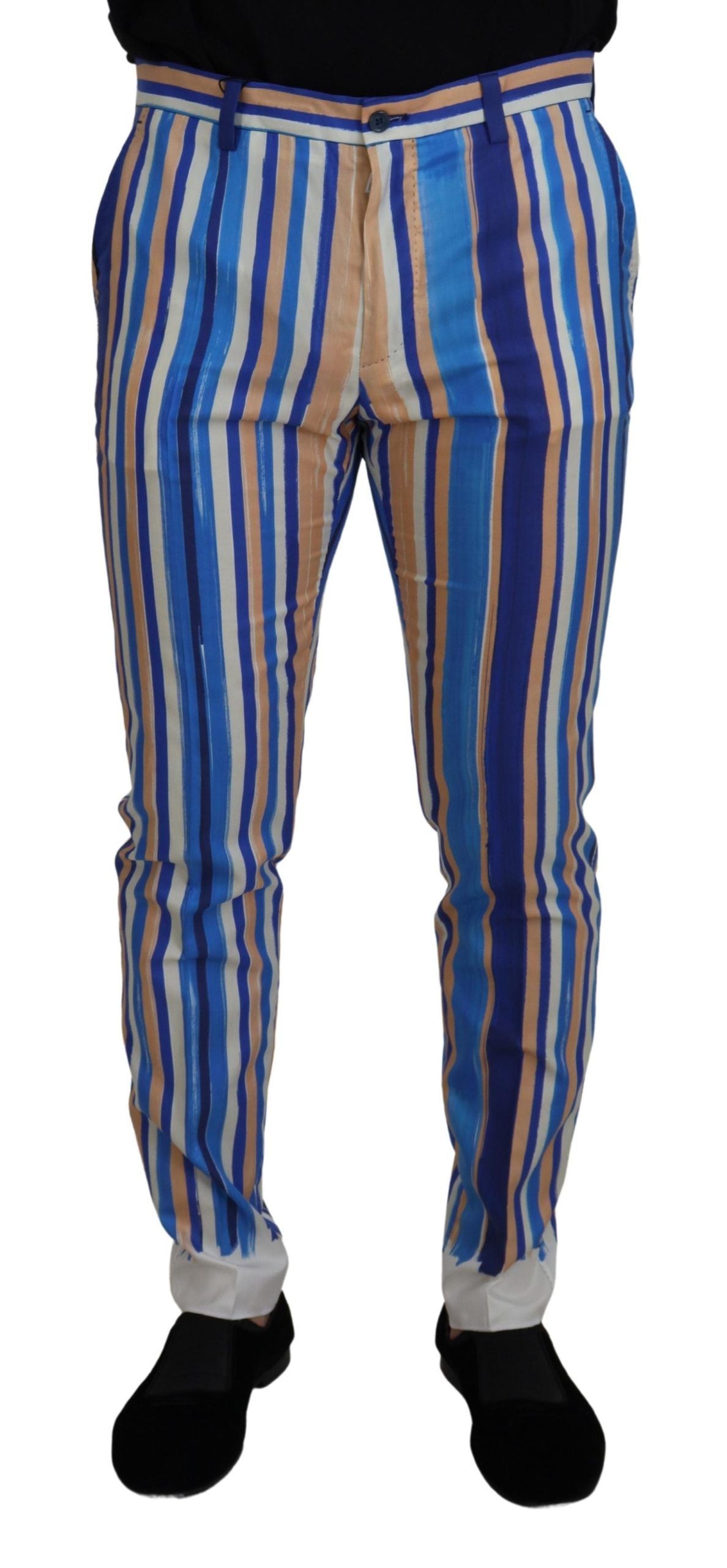Pantalones chinos elegantes de rayas y corte entallado