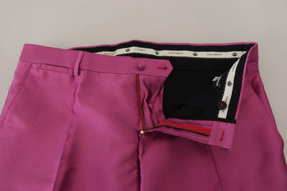Pantalones de vestir formales elegantes de corte entallado en color rosa